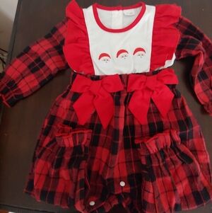 Santa Infant Girls One Piece 6-12 No NWOT